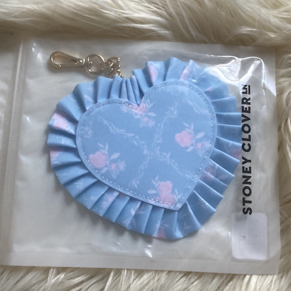 Stoney Clover Ruffled Heart Bag Charm BNWT